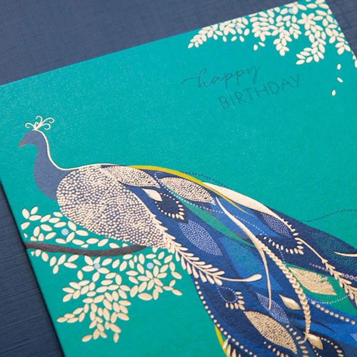 Peacock Happy Birthday Card By Sara Miller London